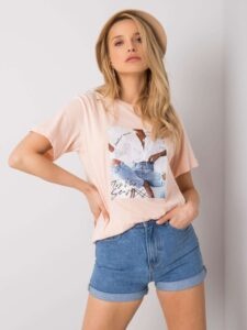 Salmon T-shirt with print