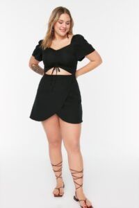 Trendyol Curve Black Ruffle and Cutout