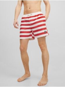 White-Red Striped Swimwear Jack & Jones