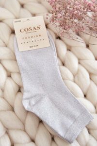 Women's cotton socks with glossy