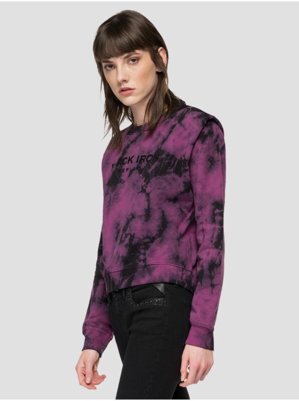 Black and Purple Womens Batik Sweatshirt with
