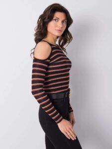 Black blouse with stripes by