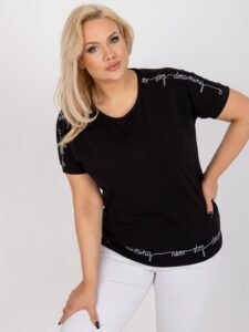Black oversized cotton blouse with