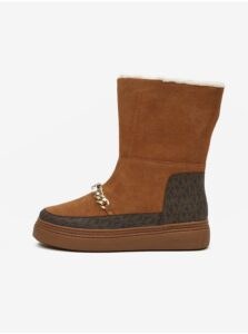 Brown Women's Suede Snow with Decorative Details