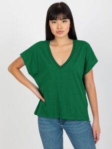 Dark green women's monochrome cotton