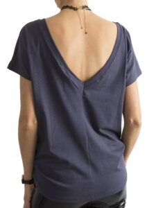 Graphite T-shirt with neckline on