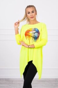 Oversize blouse with rainbow print