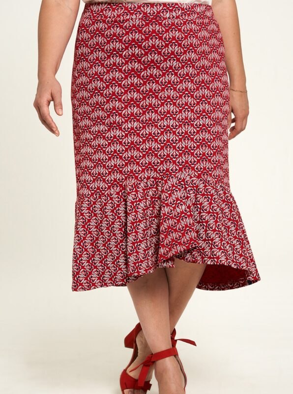 Red floral skirt Tranquillo