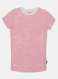 Ružovo-biele dievčenské pruhované tričko