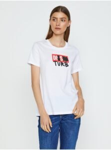 Women's White T-Shirt Diesel Silos