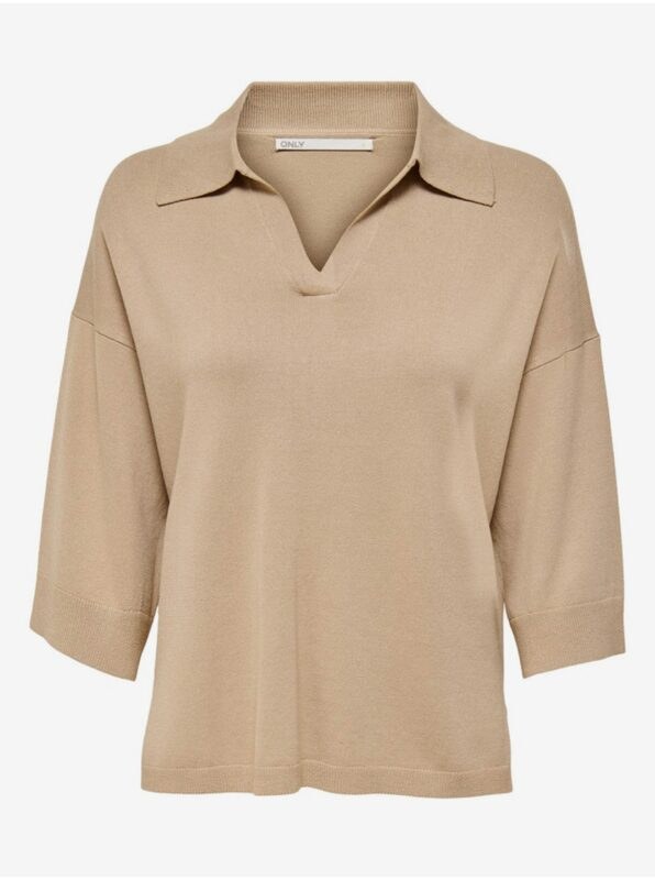 Beige Sweater with Three-Quarter Sleeve ONLY