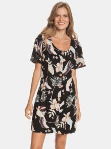 Black Floral Dress with Buttons