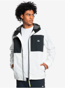 Black-and-White Men's Lightweight Hooded Jacket Quiksilver