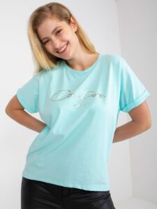 Cotton mint T-shirt of a larger