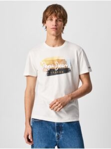 Cream Men's T-Shirt Pepe Jeans