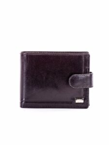 Men's black wallet with a snap