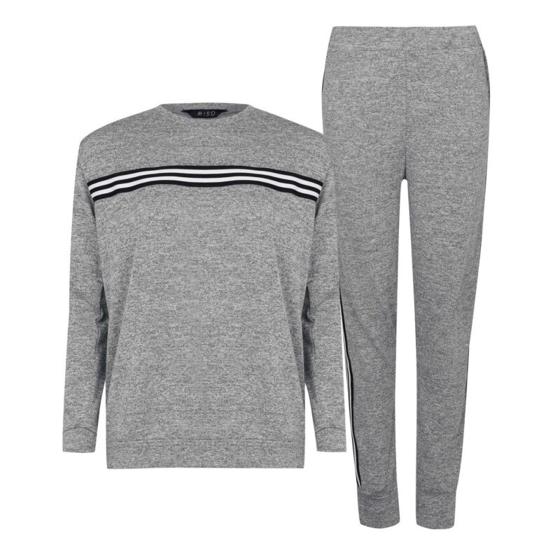 Miso Tape Striped Top and Joggers Tracksuit