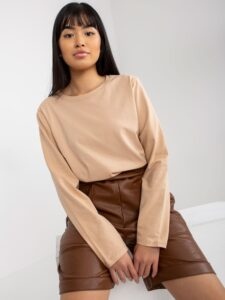 Monochrome beige blouse with long sleeves