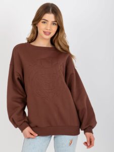 Women's hoodless sweatshirt with embroidery