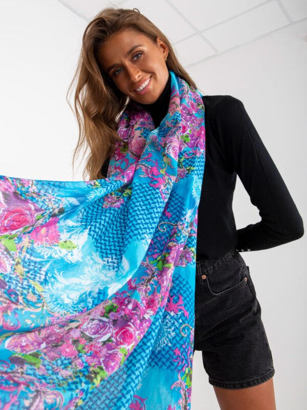 Women's scarf turquoise and dark