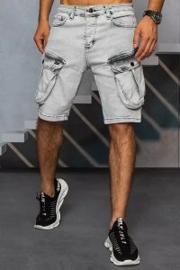 Men's gray denim shorts