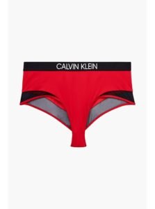 Red Swimwear Bottoms High Waist Bikini Calvin