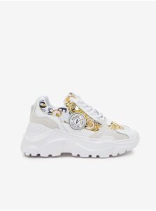 White Women's Leather Sneakers on the Versace Jeans