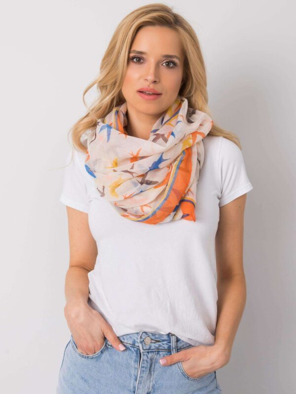 Beige and orange scarf with