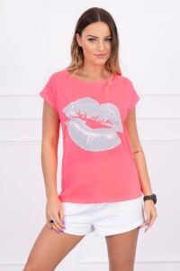Blouse with pink neon