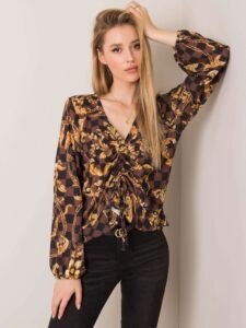 Brown and black blouse