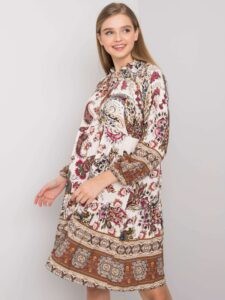 Ecru dress with paisley pattern