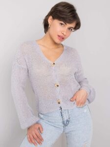 Gray openwork sweater