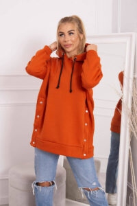 Insulated sweatshirt with snap