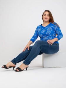 Larger size dark blue blouse