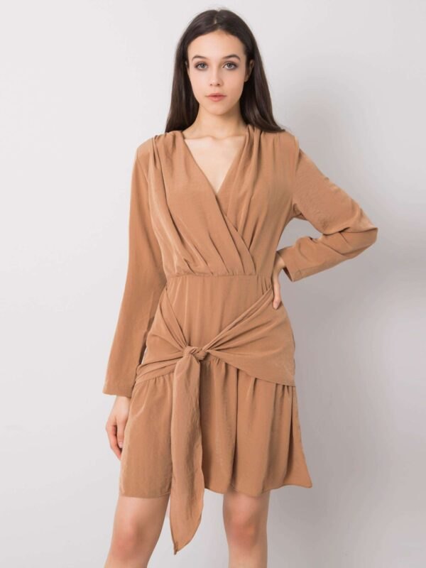 Light brown dress with frills by