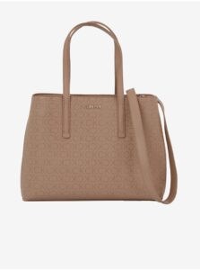 Light brown women's patterned handbag Calvin