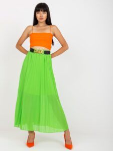 Light green pleated skirt with