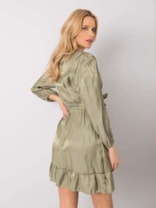 Light khaki dress with ruffle