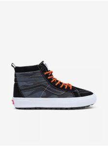 Mens Black-Grey Ankle Sneakers with Suede Details