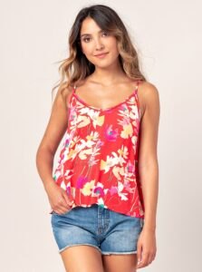 Red Flowered Top Rip Curl
