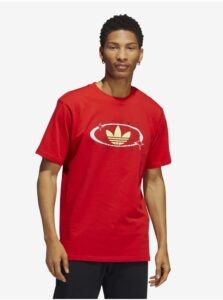 Red Men's T-Shirt adidas Originals Trefoil