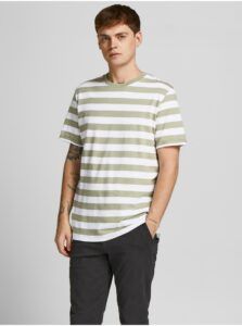 White-Green Striped T-Shirt Jack & Jones
