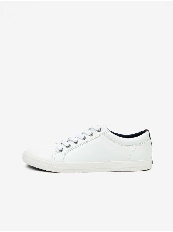 White Men's Leather Sneakers Tommy