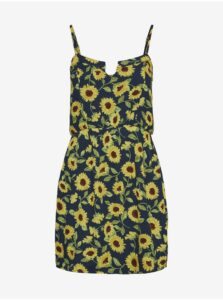 Yellow-Blue Flowered Short Hanger Dress Noisy