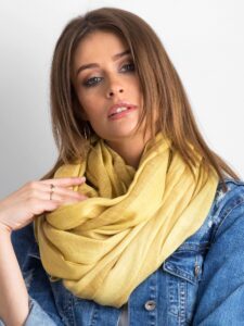 Yellow scarf with wide