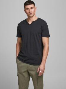Black T-Shirt with buttons Jack &