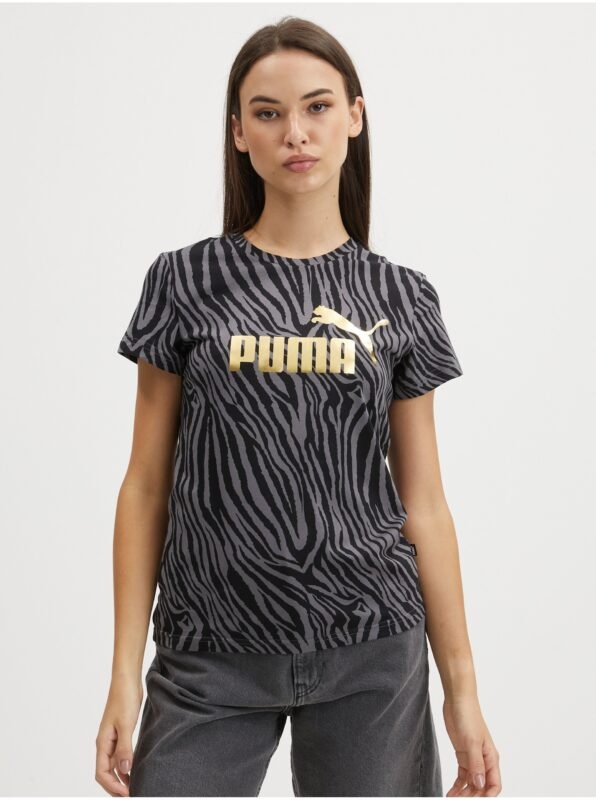 Black Women's Patterned T-Shirt Puma -