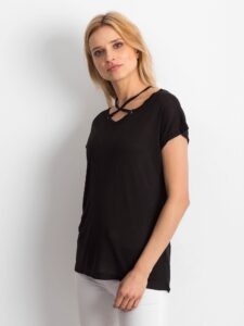 Black flowing blouse with