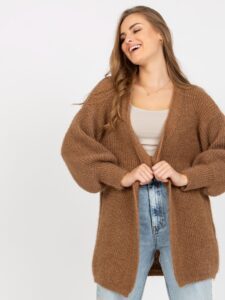 Brown fluffy cardigan without OH