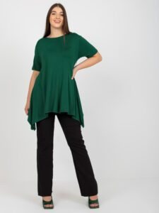 Dark green monochrome blouse of larger